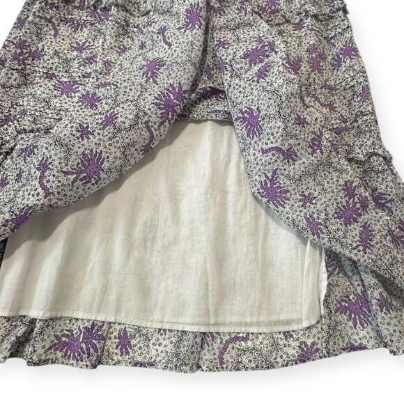 Isabel Marant Étoile Diya Skirt Ecru Lilac FR34 XS NWT $455 Ruffle Tiered - Picture 12 of 15